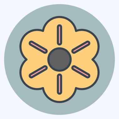 Simge Çiçeği. Bahçe sembolü için uygun. renk arkadaşı stili. Basit dizayn edilebilir. tasarım şablonu. Basit gösterim