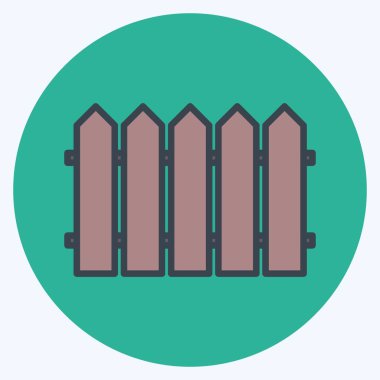 İkon Çit. Bahçe sembolü için uygun. renk arkadaşı stili. Basit dizayn edilebilir. tasarım şablonu. Basit gösterim