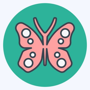 Simge Kelebeği. Bahçe sembolü için uygun. renk arkadaşı stili. Basit dizayn edilebilir. tasarım şablonu. Basit gösterim