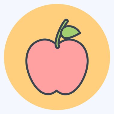 Simge Elmaları. Bahçe sembolü için uygun. renk arkadaşı stili. Basit dizayn edilebilir. tasarım şablonu. Basit gösterim