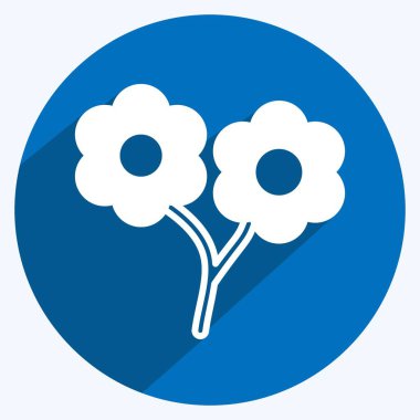 Simge küçük çiçekler. Bahçe sembolü için uygun. Uzun gölge tarzı. Basit dizayn edilebilir. tasarım şablonu. Basit gösterim