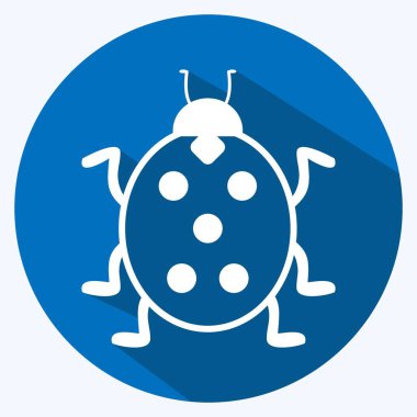 Simge Böceği. Bahçe sembolü için uygun. Uzun gölge tarzı. Basit dizayn edilebilir. tasarım şablonu. Basit gösterim