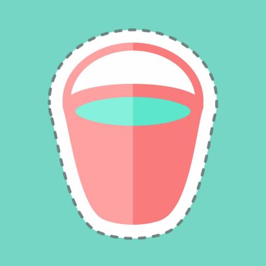 Çıkartma hattı Su Kovası 'nı kesti. Bahçe sembolü için uygun. Basit dizayn edilebilir. tasarım şablonu. Basit gösterim