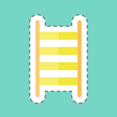 Çıkartma çizgisi Merdiven 'i kesti. Bahçe sembolü için uygun. Basit dizayn edilebilir. tasarım şablonu. Basit gösterim