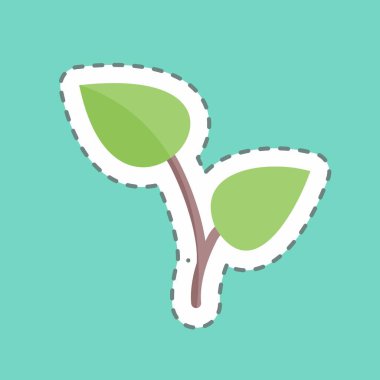 Çıkartma çizgisi büyüme tesisini kesmiş. Bahçe sembolü için uygun. Basit dizayn edilebilir. tasarım şablonu. Basit gösterim