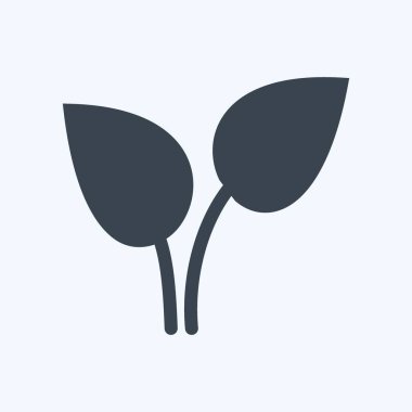 Simge Yaprakları. Bahçe sembolü için uygun. Kabartma tarzı. Basit dizayn edilebilir. tasarım şablonu. Basit gösterim