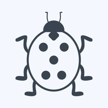 Simge Böceği. Bahçe sembolü için uygun. Kabartma tarzı. Basit dizayn edilebilir. tasarım şablonu. Basit gösterim