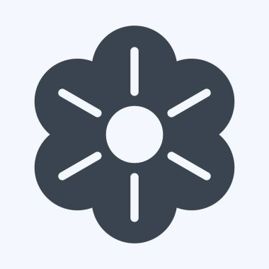 Simge Çiçeği. Bahçe sembolü için uygun. Kabartma tarzı. Basit dizayn edilebilir. tasarım şablonu. Basit gösterim