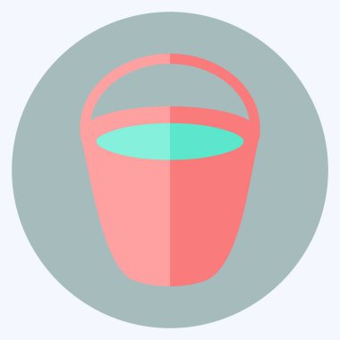 Simge Su Kovası. Bahçe sembolü için uygun. Düz stil. Basit dizayn edilebilir. tasarım şablonu. Basit gösterim