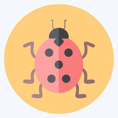 Simge Böceği. Bahçe sembolü için uygun. Düz stil. Basit dizayn edilebilir. tasarım şablonu. Basit gösterim