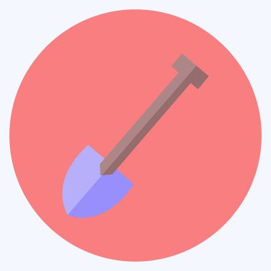 Simge El Küreği. Bahçe sembolü için uygun. Düz stil. Basit dizayn edilebilir. tasarım şablonu. Basit gösterim