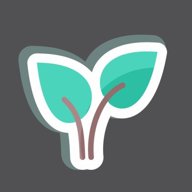 Çıkartma Yaprakları. Bahçe sembolü için uygun. Basit dizayn edilebilir. tasarım şablonu. Basit gösterim