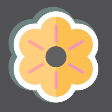 Çıkartma Çiçeği. Bahçe sembolü için uygun. Basit dizayn edilebilir. tasarım şablonu. Basit gösterim