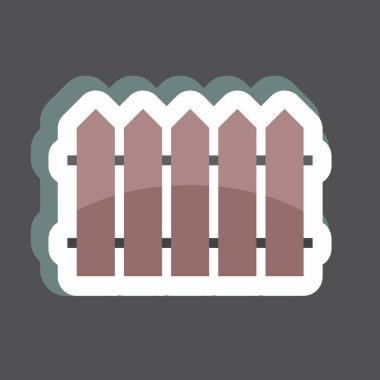 Çıkartma Çiti. Bahçe sembolü için uygun. Basit dizayn edilebilir. tasarım şablonu. Basit gösterim