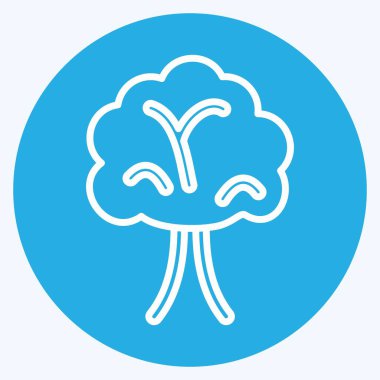 Simge ağacı. Bahçe sembolü için uygun. Mavi gözlü. Basit dizayn edilebilir. tasarım şablonu. Basit gösterim