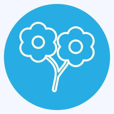 Simge küçük çiçekler. Bahçe sembolü için uygun. Mavi gözlü. Basit dizayn edilebilir. tasarım şablonu. Basit gösterim