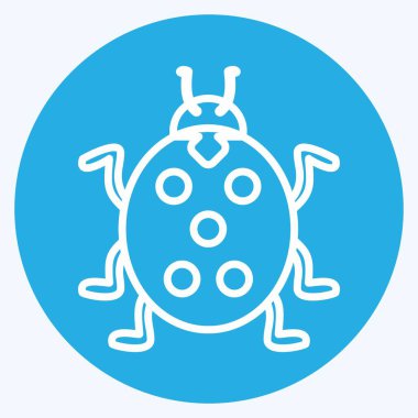 Simge Böceği. Bahçe sembolü için uygun. Mavi gözlü. Basit dizayn edilebilir. tasarım şablonu. Basit gösterim