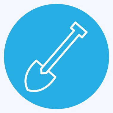 Simge El Küreği. Bahçe sembolü için uygun. Mavi gözlü. Basit dizayn edilebilir. tasarım şablonu. Basit gösterim