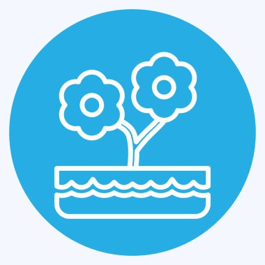 Simge saksısı. Bahçe sembolü için uygun. Mavi gözlü. Basit dizayn edilebilir. tasarım şablonu. Basit gösterim