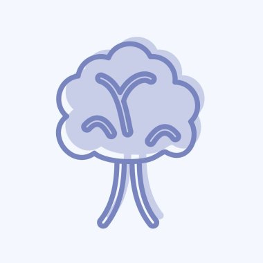 Simge ağacı. Bahçe sembolü için uygun. İki ton stili. Basit dizayn edilebilir. tasarım şablonu. Basit gösterim