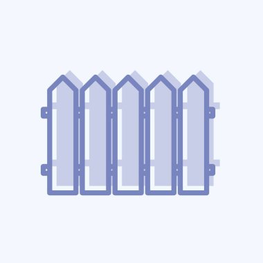 İkon Çit. Bahçe sembolü için uygun. İki ton stili. Basit dizayn edilebilir. tasarım şablonu. Basit gösterim