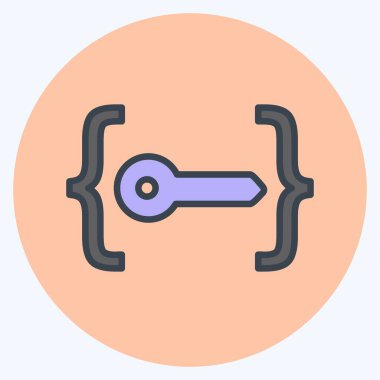 Simge Açma Kodu. Programlama sembolü için uygun. renk arkadaşı stili. Basit dizayn edilebilir. tasarım şablonu. Basit gösterim