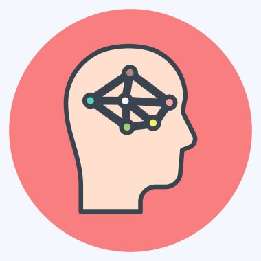 İkon Mantığı. Programlama sembolü için uygun. renk arkadaşı stili. Basit dizayn edilebilir. tasarım şablonu. Basit gösterim