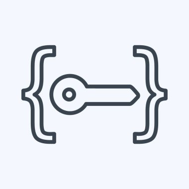 Simge Açma Kodu. Programlama sembolü için uygun. Sıra tarzı. Basit dizayn edilebilir. tasarım şablonu. Basit gösterim