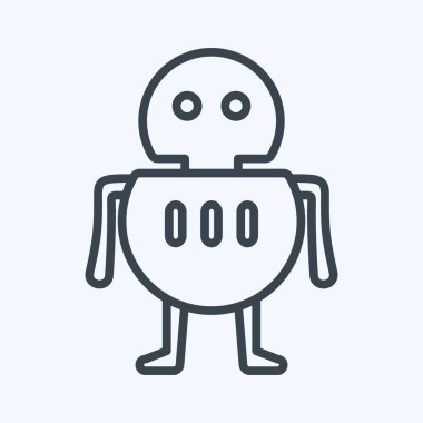 Simge Robotu. Programlama sembolü için uygun. Sıra tarzı. Basit dizayn edilebilir. tasarım şablonu. Basit gösterim