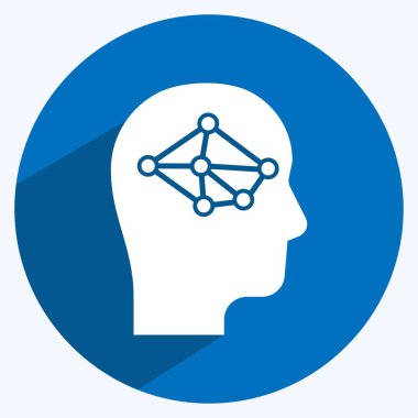 İkon Mantığı. Programlama sembolü için uygun. Uzun gölge tarzı. Basit dizayn edilebilir. tasarım şablonu. Basit gösterim