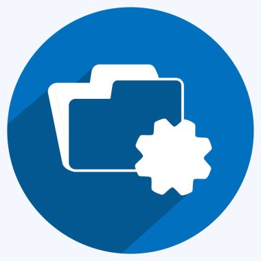 Simge Dizini Ayarları. Programlama sembolü için uygun. Uzun gölge tarzı. Basit dizayn edilebilir. tasarım şablonu. Basit gösterim