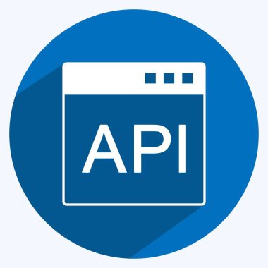 Simge API. Programlama sembolü için uygun. Uzun gölge tarzı. Basit dizayn edilebilir. tasarım şablonu. Basit gösterim