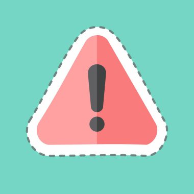 Çıkartma çizgisi uyarı levhasını kesti. Programlama sembolü için uygun. Basit dizayn edilebilir. tasarım şablonu. Basit gösterim