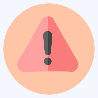 Simge Uyarısı İşareti. Programlama sembolü için uygun. Düz stil. Basit dizayn edilebilir. tasarım şablonu. Basit gösterim