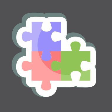 Çıkartma Bulmacaları. Programlama sembolü için uygun. Basit dizayn edilebilir. tasarım şablonu. Basit gösterim