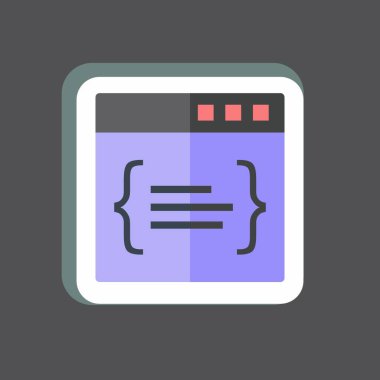 Çıkartma kodu. Programlama sembolü için uygun. Basit dizayn edilebilir. tasarım şablonu. Basit gösterim