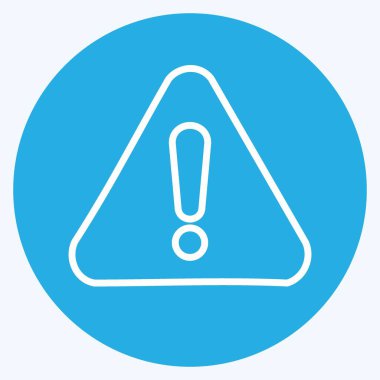 Simge Uyarısı İşareti. Programlama sembolü için uygun. Mavi gözlü. Basit dizayn edilebilir. tasarım şablonu. Basit gösterim