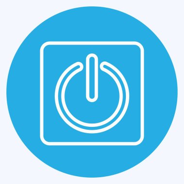 Simge Güç Düğmesi. Programlama sembolü için uygun. Mavi gözlü. Basit dizayn edilebilir. tasarım şablonu. Basit gösterim