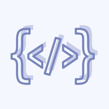 Simge Programlama. Programlama sembolü için uygun. İki ton stili. Basit dizayn edilebilir. tasarım şablonu. Basit gösterim