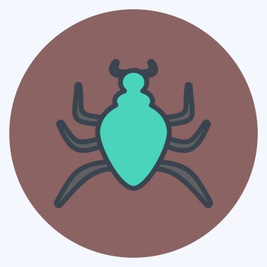 Simge Örümcek Böceği. Hayvan sembolü için uygun. renk arkadaşı stili. Basit dizayn edilebilir. tasarım şablonu. Basit gösterim