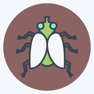 Simge Sineği. Hayvan sembolü için uygun. renk arkadaşı stili. Basit dizayn edilebilir. tasarım şablonu. Basit gösterim