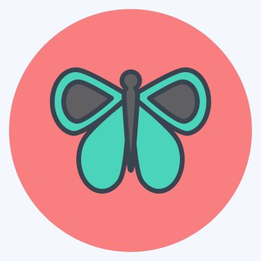 Hayvan sembolü için uygun simge Kelebek 1. renk arkadaşı stili. Basit dizayn edilebilir. tasarım şablonu. Basit gösterim