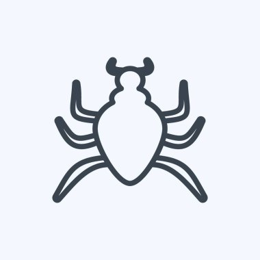 Simge Örümcek Böceği. Hayvan sembolü için uygun. Sıra tarzı. Basit dizayn edilebilir. tasarım şablonu. Basit gösterim