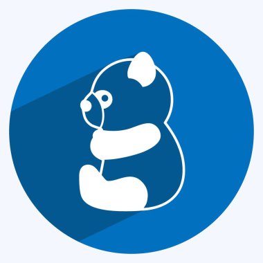 İkon Panda. Hayvan sembolü için uygun. Uzun gölge tarzı. Basit dizayn edilebilir. tasarım şablonu. Basit gösterim