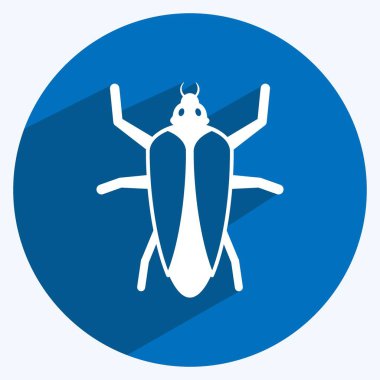 Simge Hamamböceği. Hayvan sembolü için uygun. Uzun gölge tarzı. Basit dizayn edilebilir. tasarım şablonu. Basit gösterim