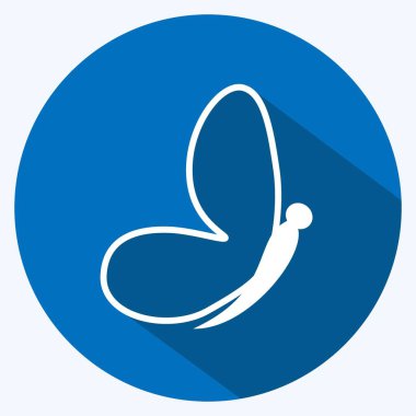 Hayvan sembolü için uygun simge Kelebek 2. Uzun gölge tarzı. Basit dizayn edilebilir. tasarım şablonu. Basit gösterim