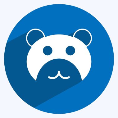 Simge Ayısı. Hayvan sembolü için uygun. Uzun gölge tarzı. Basit dizayn edilebilir. tasarım şablonu. Basit gösterim