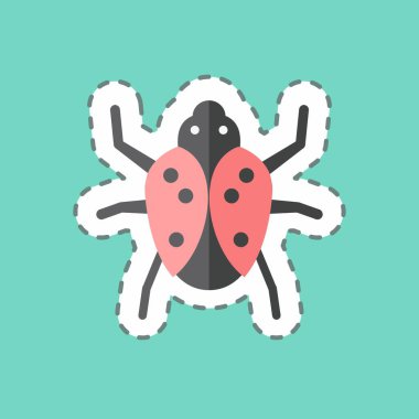 Çıkartma çizgisi Bug 'ı kesti. Hayvan sembolü için uygun. Basit dizayn edilebilir. tasarım şablonu. Basit gösterim