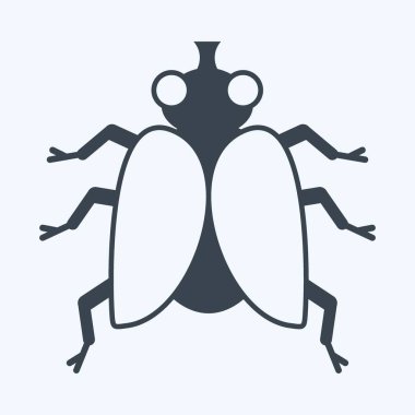 Simge Sineği. Hayvan sembolü için uygun. Kabartma tarzı. Basit dizayn edilebilir. tasarım şablonu. Basit gösterim