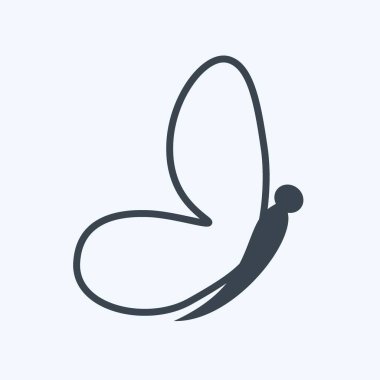 Hayvan sembolü için uygun simge Kelebek 2. Kabartma tarzı. Basit dizayn edilebilir. tasarım şablonu. Basit gösterim